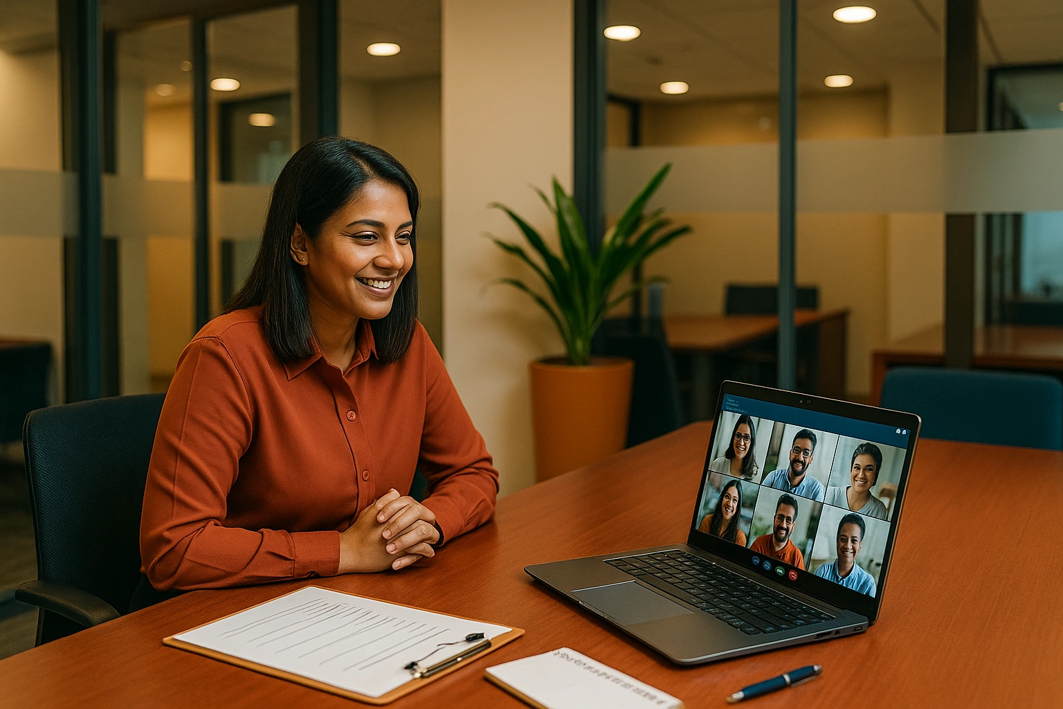 HR manager conducting onboarding session using employee onboarding software